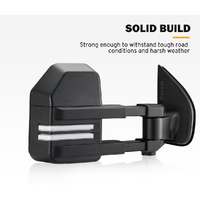 SAN HIMA Pair Extendable Towing Mirrors for Isuzu MU-X MY2013-MY2019 Black