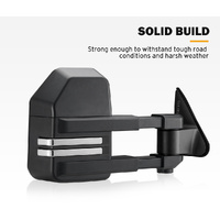 SAN HIMA Extendable Towing Mirrors fit NISSAN PATROL GU/Y61 1997-2016 Black