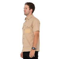 Grindstones Short Sleeve Shirt Colour Khaki Size M