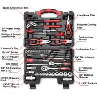 Topex 65-piece household hand tool set home auto repair kit premium quality