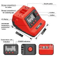 Topex 60w digital soldering iron station solder fast heat variable temperature led display