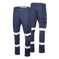 TRU Workwear Midweight Cotton Stretch Cargo Trousers with Biomotion Reflective Tape
