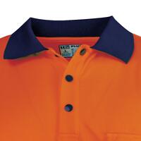 TRU Workwear Recycled Womens Anti-Microbial Micromesh S/S Two Tone Hi-Vis Polo Shirt