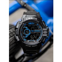 Unit Mens Watch Crank Black Blue OSFM Black