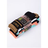 Unit Ladies Socks Hi-Lux 5 Pack Staple Multi Colour