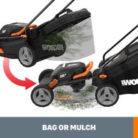 WORX 40V Cordless 40cm Push Lawn Mower with 2x 4Ah PRO POWERSHARE Batteries & Dual Charger - WG743E
