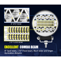 LIGHTFOX 2x4inch Round LED Work Light Combo Driving Lamp Reverse Offroad 4WD