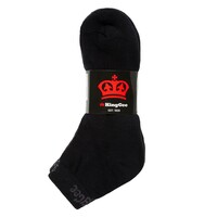 KingGee Mens Crew Cotton Work Sock - 5 Pack Colour Black Size 7-12
