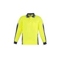 Syzmik Mens Hi Vis Squad L/S Polo Orange/Navy XS