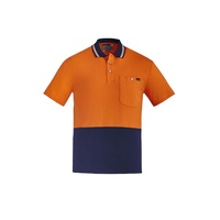 Syzmik Mens Hi Vis Cotton S/S Polo Yellow/Navy XXS