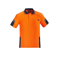 Syzmik Mens Reinforced Hi Vis Squad S/S Polo Yellow/Navy XXS