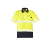 Syzmik Unisex Hi Vis Segmented S/S Polo Hoop Taped Orange/Navy XXS