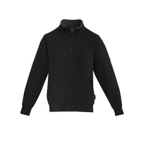 Syzmik Mens 1/4 Zip Brushed Fleece Navy/Charcoal XXS