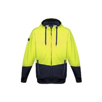 Syzmik Unisex Hi Vis Textured Jacquard Full Zip Hoodie Yellow/Charcoal XXS