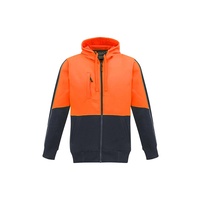 Syzmik Unisex Hi Vis Full Zip Hoodie Orange/Charcoal XXS