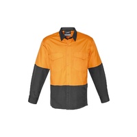 Syzmik Mens Rugged Cooling Hi Vis Spliced Shirt Yellow/Navy XXS