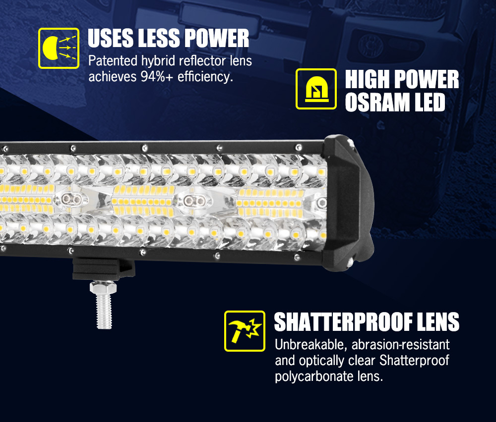LIGHTFOX 23inch LED Light Bar Spot Flood Driving Lamp Offroad 4WD SUV Truck
