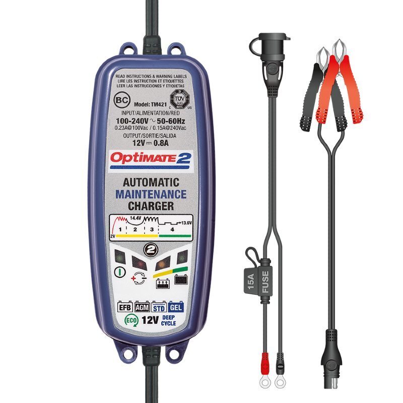 OptiMate 2 4-step 12V 0.8A Sealed Battery Saving Charger & Maintainer