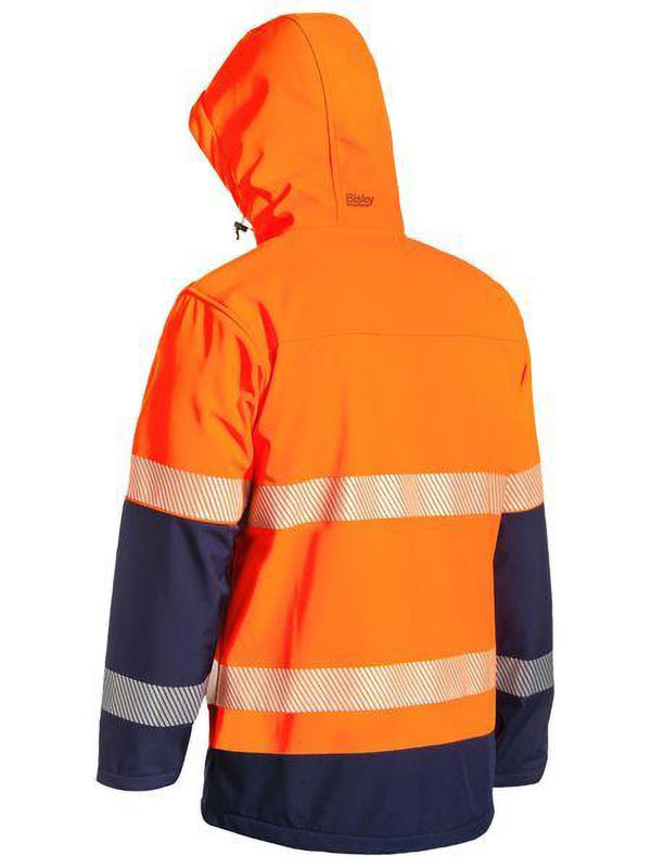 Taped Hi Vis Ripstop Bonded Fleece Jacket  Orange/Navy Size XS