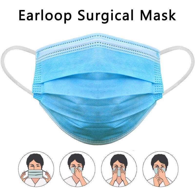 100x Disposable SURGICAL MASKS Face Guard Dust Mouth 3 Ply Air Purifying