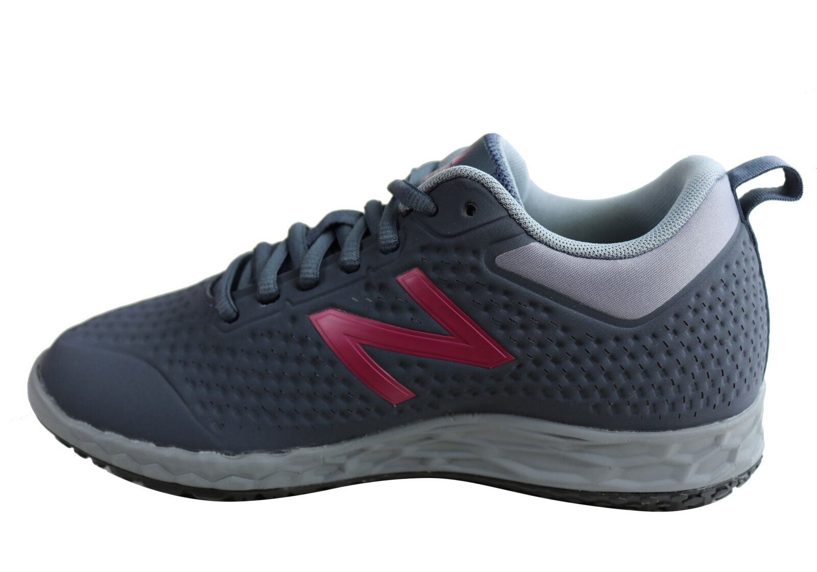 New Balance Womens 806 Wide Fit Slip Resistant Work Shoes - Grey/Berry - US 6