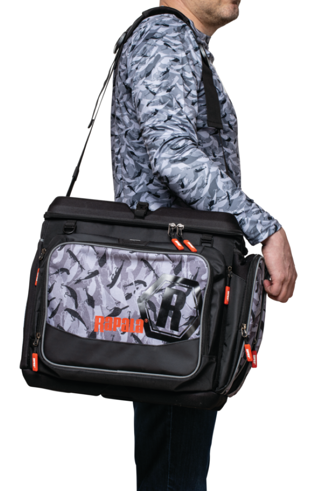 Rapala LureCamo Magnum Fishing Tackle Bag with Moulded Waterproof Bottom  and Lid