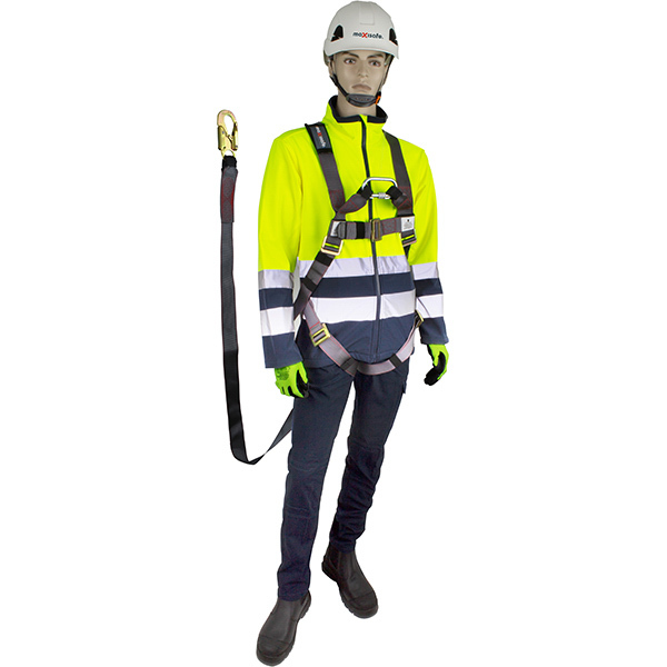 Maxisafe Full Body Harness with front & rear attachment points w/ 2m lanyard & snap hook attached