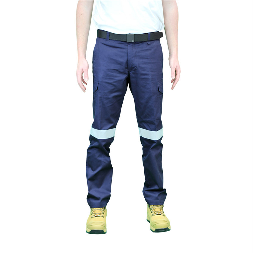 WORKIT Lightweight Cotton Drill Modern Fit Taped Cargo Pants Navy 102ST