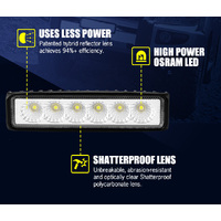 Pair 6inch LED Work Light Bar Flood Beam Lamp Reverse Offroad 4x4