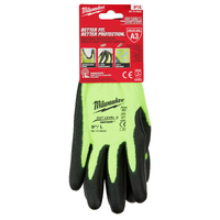 Milwaukee Small High Visibility Cut Level 3 Polyurethane Dipped Gloves 48738930