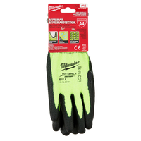Milwaukee Small High Visibility Cut Level 4 Polyurethane Dipped Gloves 48738940