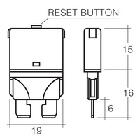 Narva Circuit Breaker Replaces Standard Blade Fuse Battery 15A Amp 12V 55715