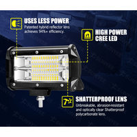 LIGHTFOX Pair 5inch LED Light Bar Pods Flood Driving TRUCK SUV OffRoad 4WD