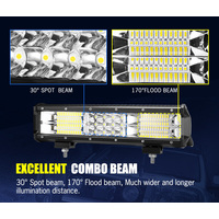LIGHTFOX 12inch LED Light Bar Spot Flood Driving Offroad Lamp for Truck ATV 4WD