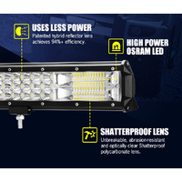 LIGHTFOX 28inch LED Light Bar Tri Row Flood Spot Combo Offroad Driving Lamp 4WD