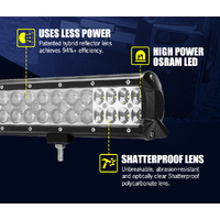LIGHTFOX 26inch LED Light Bar Spot Flood Combo Beam LED Driving Lamp Offroad 4x4