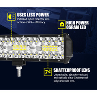 LIGHTFOX 28inch LED Light Bar Spot Beam Triple Row Work Driving Lamp 4WD 28"