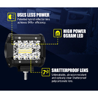 LIGHTFOX 8x 4inch LED Work Light Bar Spot Flood Work Fog Lamp Reverse Offroad 4WD
