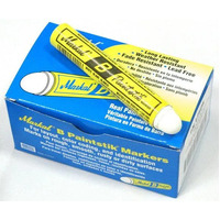 Markal "B" WHITE Dymark Tyre Crayon / Chalk / Paint Stick (Box of 12)
