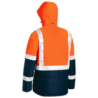Taped Hi Vis Puffer Jacket Orange/Navy Size S