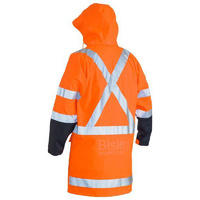X Taped Hi Vis TTMC Stretch PU Rain Coat Orange Size XS