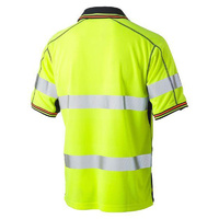 Taped Hi Vis Polyester Mesh Polo Orange/Navy Size XS