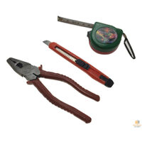 3pc HARDWARE TOOL SET Pliers Measuring Tape Box Cutter Kit