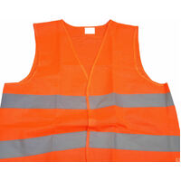 10x Hi Vis Safety VEST Reflective Tape Workwear Orange ONE SIZE Night & Day BULK