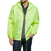 Adult Spray Jacket Outdoor Casual Hike Rain Hi Vis Poncho Waterproof - Fluoro Lime