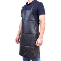 Pierre Cardin Professional Leather Apron Butcher Woodwork Hairdressing Barber Chef - Black