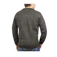100% SHETLAND WOOL V Neck Knit JUMPER Pullover Mens Sweater Knitted S-XXL - Charcoal (29) - 6XL