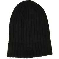 Caterpillar Rib Watch Beanie Hat Cap Warm Winter Knit - Black