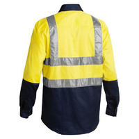 Taped Hi Vis Drill Shirt Orange/Navy Size S
