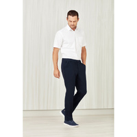 Mens Comfort Waist Flat Front Pant Size 97R Colour Navy